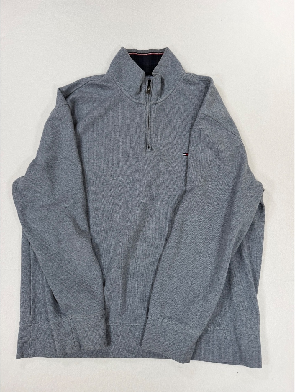 Tommy Hilfiger Men's Large Heather Gray‎ Quarter-Zip Pullover Sweatshirt